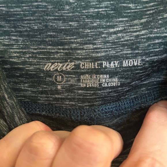 Aerie Leggings Womens Medium Green High Rise Chill Play Move Heathered Yoga Gym - Picture 4 of 5